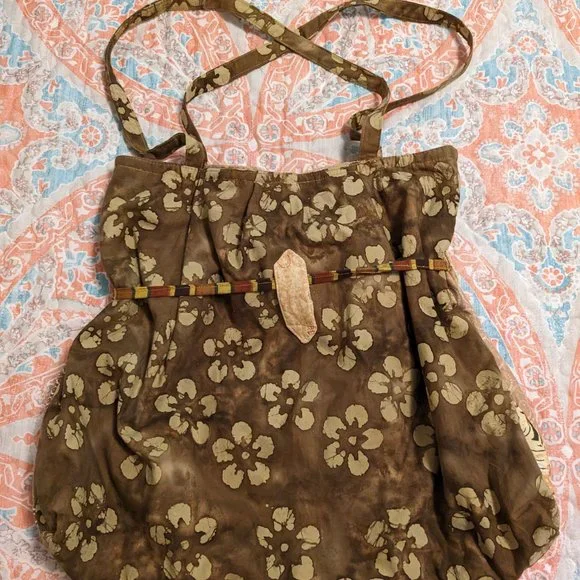 Peace Quilts Shoulder Tote Bag Tropical Fish and Floral Pattern - Picture 4 of 9